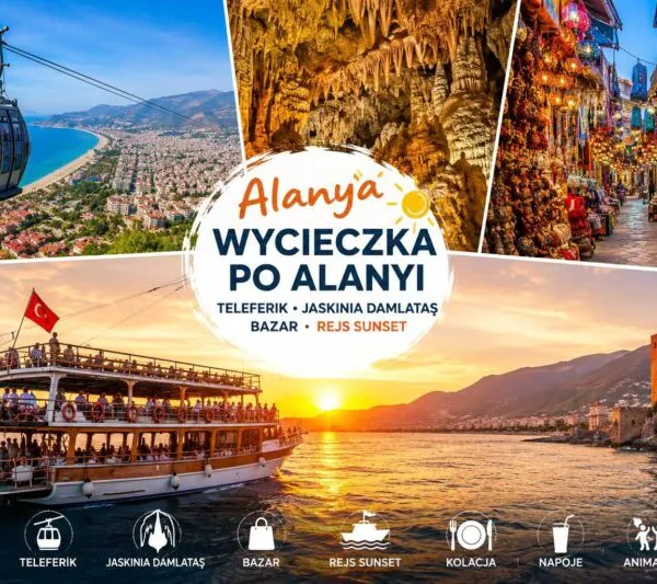 Alanya City Tour – kolejka linowa, bazar i rejs o zachodzie słońca